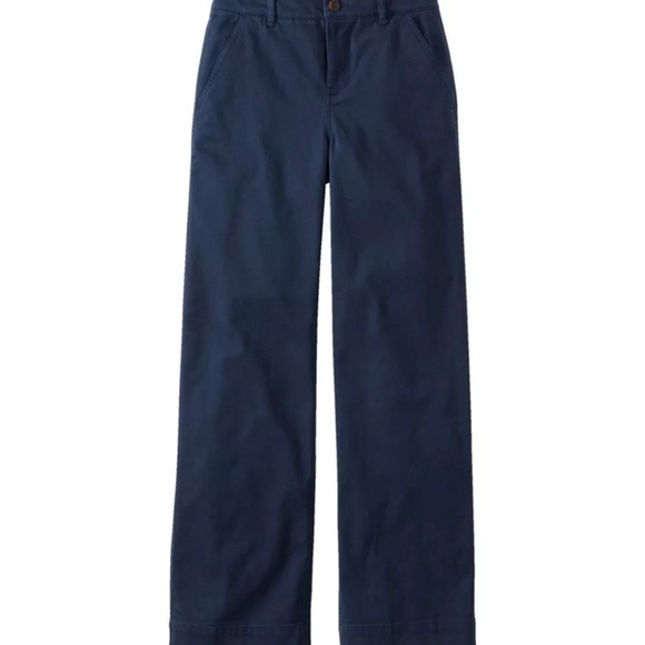 LL BEAN Women's Comfort Stretch Pants, Mid-Rise Wide-Leg Chino size 4 - Picture 1 of 3